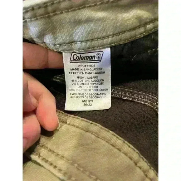 Coleman Pants Men's Khaki Jeans 36 x 32 NWOT Lined Carpenter Flat Front Cotton - Picture 7 of 7